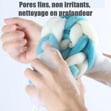 Éponge de bain 3 pièces eponge longue tresses maille eponge éponge exfoliant trois différentes couleurs bande éponge exfoliant